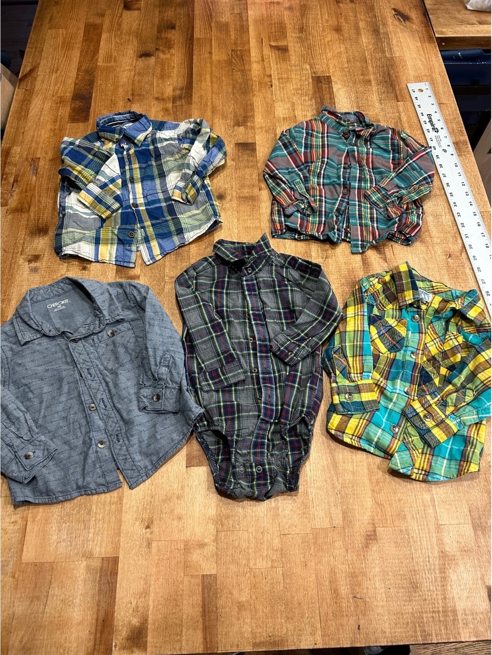 Set of 5 Baby Toddler long sleeve Shirts Size 18 months